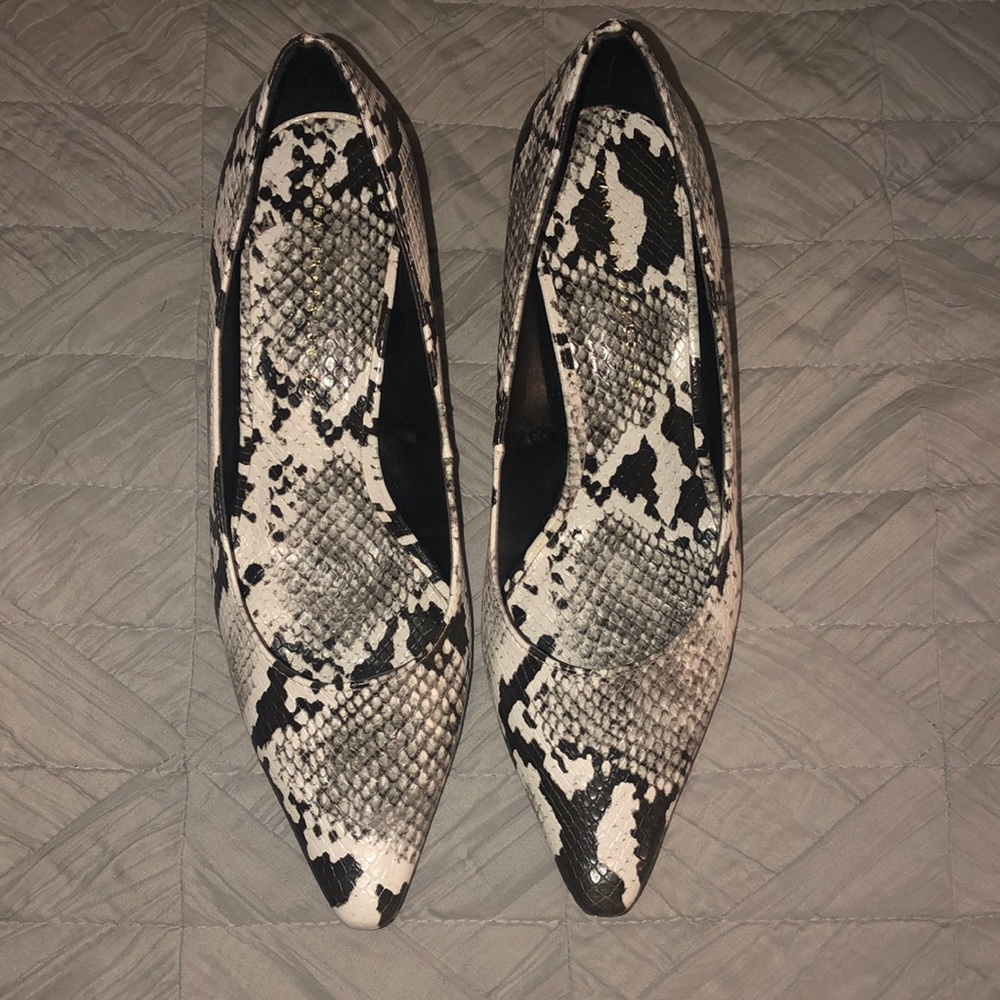 Zara size 38 snake skin block heels.